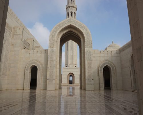 mosque, entrance, minaret